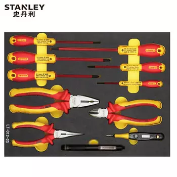 Stanley STANLEY Набор из 11 предметов: изолированные держатели для инструментов профессионального уровня, кусачки для поперечной проволоки, отвертки, набор инструментов для электрика LT-012-23 могут быть изготовлены по индивидуальному заказу