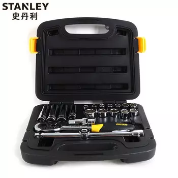 Stanley STANLEY Набор из 20 предметов, серия 12,5 мм, метрический набор, профессиональный ремонт машин, авторемонт, гаечный ключ 94-186-22