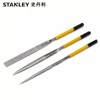Stanley STANLEY Набор из 3 алмазных пластиковых напильников, набор 5x180 мм, алмазный напильник, круглый напильник, плоский напильник, напильник из сплава, Jade Fitter 22-325-23, можно изготовить по индивидуальному заказу