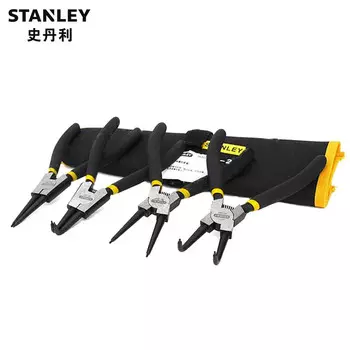 Stanley STANLEY Набор из 4 плоскогубцев для стопорных колец, внутренняя и внешняя карты, многофункциональные клещи для стопорных колец, 7 дюймов TK911-23C, эксклюзивно для предприятий
