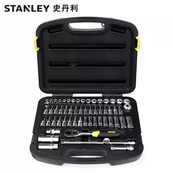 Stanley STANLEY Набор из 58 предметов, серия 10 мм, метрический набор, профессиональный ремонт машин, авторемонт, гаечный ключ, торцевая головка 94-185-22