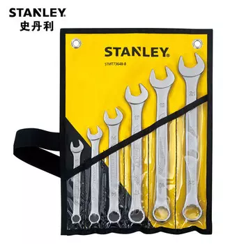 Stanley/STANLEY Набор из 6 противоскользящих ключей двойного назначения, набор 10–15 мм, открытый универсальный ключ двойного назначения, ручной инструмент, ключ для цветов сливы STMT73648-23