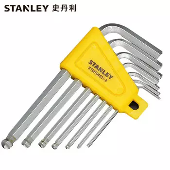 Stanley STANLEY Набор из 7 предметов: метрический шестигранный ключ с шаровой головкой и короткой ручкой. Шестигранная отвертка L-образной формы, 1,5–6 мм. STMT94551-8-23 Корпоративная настройка.