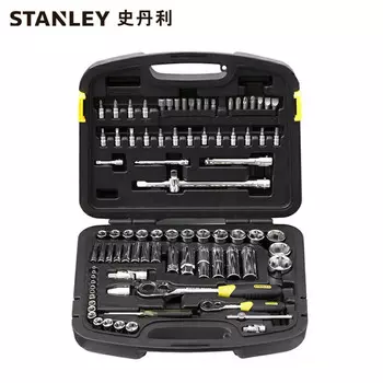 Stanley STANLEY Набор из 86 предметов, метрический набор серии 6,3 мм, 12,5 мм, профессиональный ремонт машин, авторемонт, торцевой ключ 94-190-22, корпоративная настройка