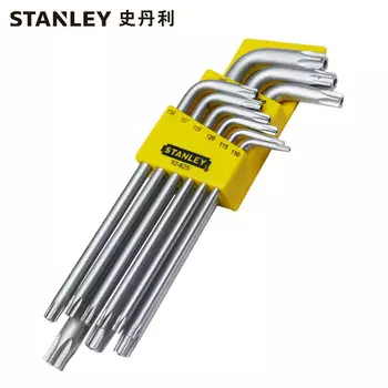 Stanley STANLEY Набор из 9 предметов, длинный L-образный ключ в форме цветка со средним отверстием TT10-TT50 Шестигранный ключ Torx, полый шестигранный 92-625-23 Корпоративный заказ