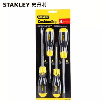 Stanley STANLEY, набор отверток с пластиковой ручкой из 4 предметов, отвертка для электрика, небольшой сливовый цвет, конус для домашнего ремонта, сильный магнитный инструмент, промышленный класс 65-244-0-23, можно настроить