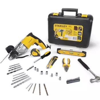 Дрель электрическая Stanley STDH7213V-A9, 720W + набор инструментов