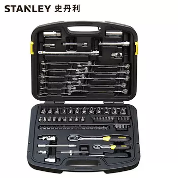 Stanley STANLEY Полный набор гаечных ключей, головок, бит, 80 предметов, торцевые инструменты для ремонта авторемонтных машин 94-694-1-22 Корпоративная настройка