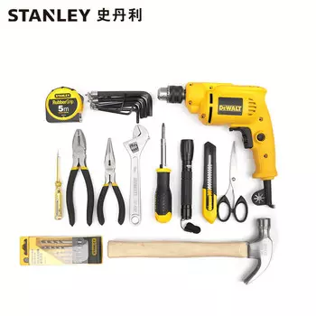 Stanley STANLEY Ручная дрель, 26 предметов, 380 Вт, многофункциональный набор инструментов для домашнего ремонта CS-82-011-TC