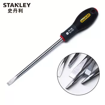 Stanley STANLEY трехцветная отвертка с плоской головкой 8x200 мм, бытовая отвертка, многофункциональный инструмент для ремонта 65-138-14