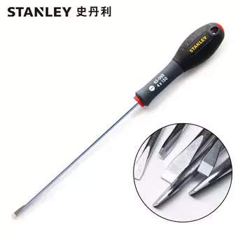 Stanley STANLEY трехцветная шлицевая отвертка с параллельной ручкой 4x150 мм бытовая отвертка многофункциональный инструмент для ремонта 65-093-14 можно настроить