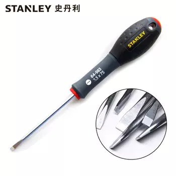 Stanley STANLEY трехцветная шлицевая отвертка с параллельным шлицем 3,5x75 мм бытовая отвертка многофункциональный инструмент для ремонта 64-983-14 Корпоративная настройка