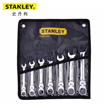 Stanley TK923-23C Набор из 7 предметов с трещоткой двойного назначения с подвижной головкой, открытый, быстросъемный