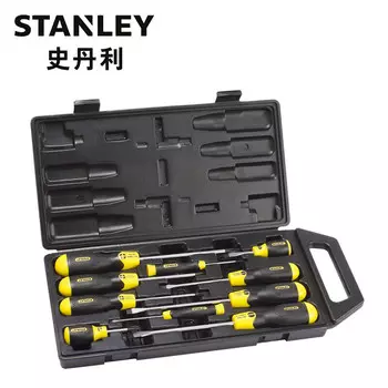 STANLEYSTANLEY Набор отверток Phillips с плоской головкой и резиновой ручкой, 10 предметов 65-005C-23