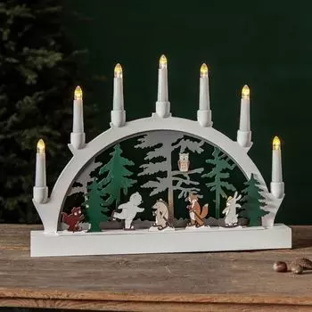 Star Trading Светодиодная настольная лампа Forest Friends Ice Skating разноцветная 10x 0,03 Вт, мультиколор