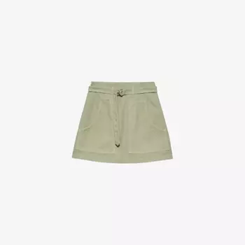 Старая мини-юбка из хлопчатобумажной ткани Prada, зеленый