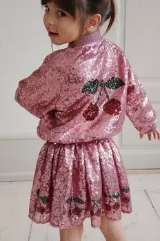 STARLA SEQUIN JACKET детский бомбер Konges Sljd, розовый