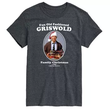 Старомодная футболка с рисунком Griswold Big & Tall National Lampoon's Christmas Vacation Licensed Character, серый