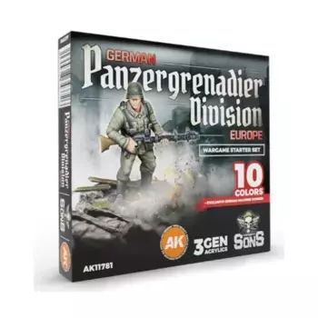 Стартовый набор немецкой танково-гренадерской дивизии «Европейская военная игра», 3rd Gen Acrylic Paint Sets