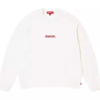 Старый английский свитер Supreme, белый/слоновая кость/слоновая кость