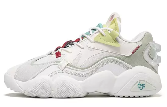 State Pole 6371 Кроссовки женские средней высоты, бежевые/фруктово-зеленые Peak