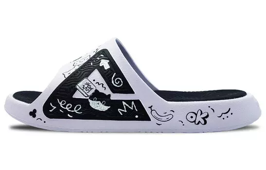 Статистика Сандалии Шлепанцы Мужские Белые/черные Peak