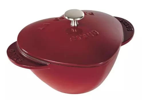 Staub Кокотная жаровня Кастрюля «Сердце» Чугунная вишня 20 см 7 7/8 дюйма, красный