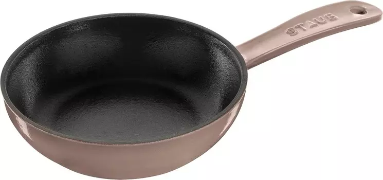 Staub Skillet 40505-363 Skillet Linen Сковорода диаметром 6,3 дюйма (16 см), эмалированное литье, утюг, совместимость с индукционной индукцией, японский серийный номер включен, Linen/Linen