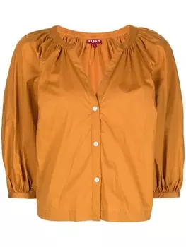 STAUD блузка Dill с V-образным вырезом, коричневый