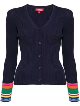 STAUD кардиган в полоску, синий