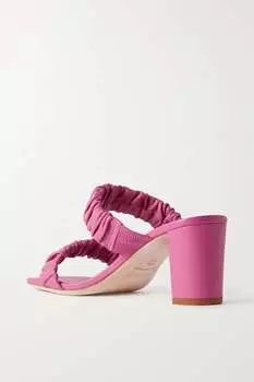 STAUD кожаные мюли Frankie со сборками, розовый