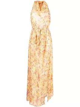 STAUD платье Adele с цветочным принтом, оранжевый