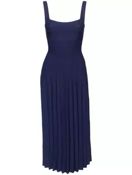 STAUD платье миди Ellison со складками, синий