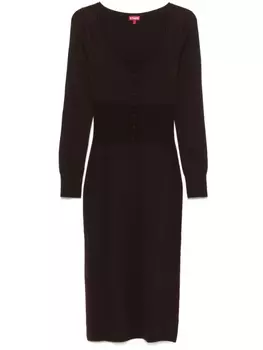 STAUD платье миди Sabrina, коричневый