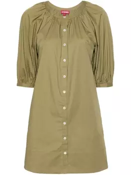 STAUD платье мини Vincent на пуговицах, зеленый