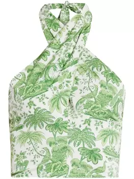 STAUD топ Kai с графичным принтом, зеленый