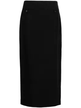 STAUD юбка миди с завышенной талией, черный