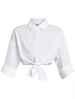 STAUD укороченная поплиновая рубашка Лизы, белый