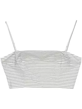 STAUD укороченный топ Federico в полоску, белый