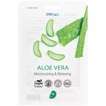 Stay Well Aloe Vera веганская тканевая маска для лица, 1 шт.