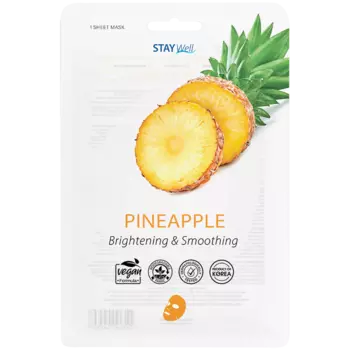 Stay Well Pineapple веганская тканевая маска для лица, 1 шт.