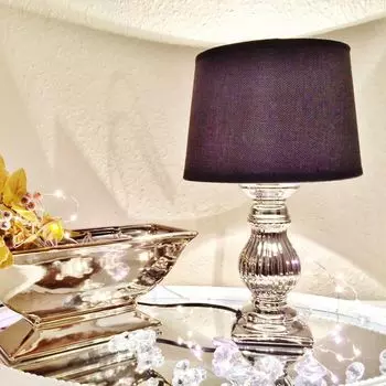 STEFFI 34 см настольная лампа серебристо-черная керамическая настольная лампа в стиле шебби-шик DRULINE