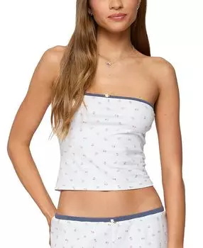 Стефи Топ-бюстье с цветочным контрастным принтом Edikted, белый