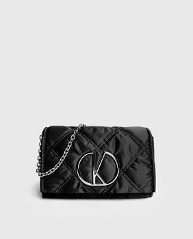 Стеганая черная сумка через плечо Kalk, черный