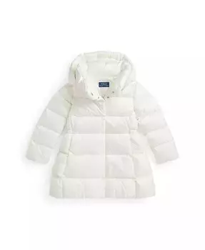 Стеганая длинная куртка для малышей и маленьких девочек Polo Ralph Lauren, черный
