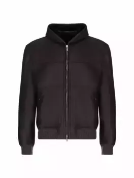 Стеганая дубленка с капюшоном Eleventy, черный