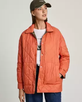 Стеганая двусторонняя женская парка Pepe Jeans, темно-зеленый