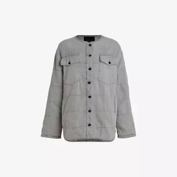 Стеганая джинсовая куртка Clark с накладными карманами Allsaints, серый