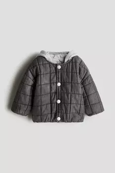 Стеганая джинсовая куртка H&M, серый