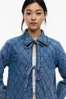 Стеганая джинсовая куртка H&M, синий